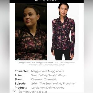 Lululemon Athletica Jacket with Purple and Gray Floral Design